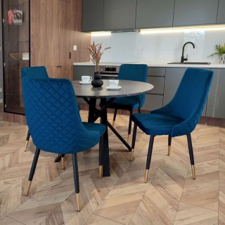 KRZESŁO WELUROWE TAPICEROWANE VERMONT VELVET GRANATOWE