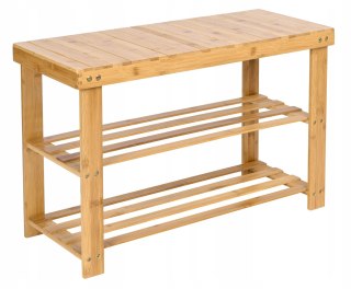 ŁAWKA REGAŁ NA BUTY MILOS Z PÓŁKAMI- BAMBUSOWY