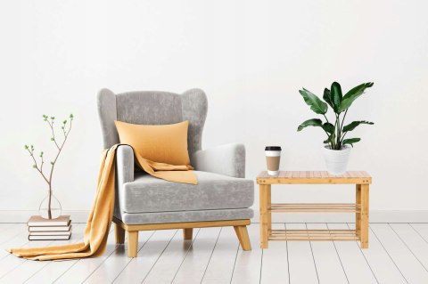 ŁAWKA REGAŁ NA BUTY MILOS Z PÓŁKAMI- BAMBUSOWY