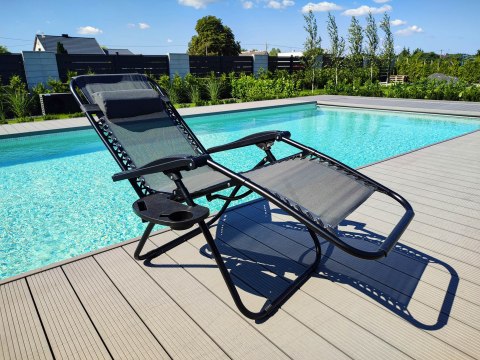 LEŻAK OGRODOWY ORION ZERO GRAVITY SZARY