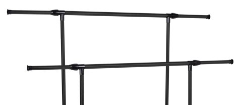 MOBILNY WIESZAK STOJĄCY PODWÓJNY NA KÓŁKACH DARA CZARNY