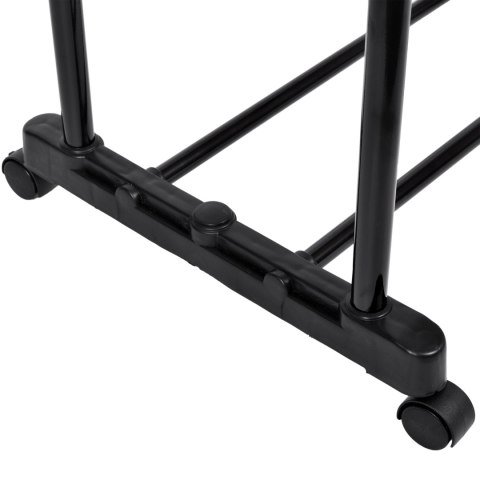 MOBILNY WIESZAK STOJĄCY PODWÓJNY NA KÓŁKACH DARA CZARNY