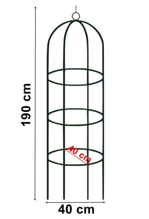 PERGOLA METALOWA KOLUMNA CIEMNOZIELONA 190 CM
