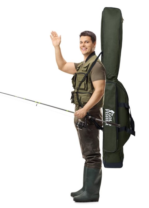 POKROWIEC NA WĘDKI 140 CM GOLD FISHER 3 KOMORY