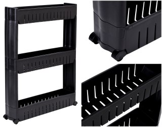 PÓŁKA KUCHENNA ŁAZIENKOWA CZARNA 3 POZIOMY LEIRA