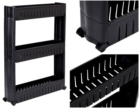 PÓŁKA KUCHENNA ŁAZIENKOWA CZARNA 3 POZIOMY LEIRA