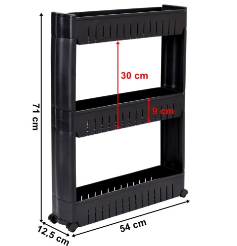 PÓŁKA KUCHENNA ŁAZIENKOWA CZARNA 3 POZIOMY LEIRA