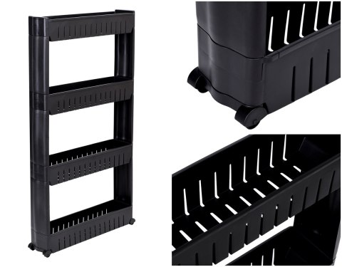 PÓŁKA KUCHENNA ŁAZIENKOWA CZARNA 4 POZIOMY OSMERA
