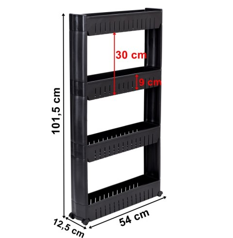 PÓŁKA KUCHENNA ŁAZIENKOWA CZARNA 4 POZIOMY OSMERA