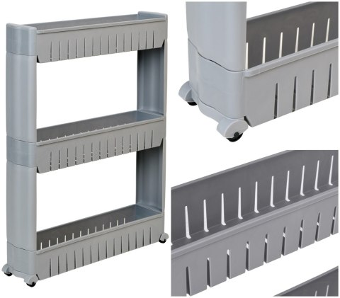 PÓŁKA KUCHENNA ŁAZIENKOWA SZARA 3 POZIOMY LEIRA