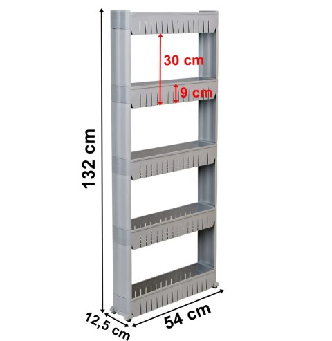 PÓŁKA KUCHENNA ŁAZIENKOWA SZARA 5 POZIOMÓW UWINA
