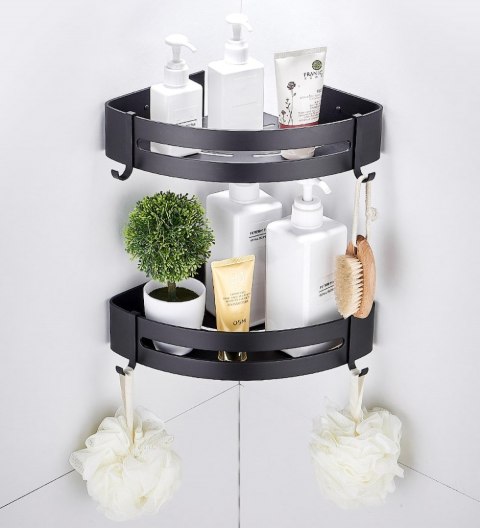 PÓŁKA LOFT MYZEA CZARNA DO ŁAZIENKI POD PRYSZNIC