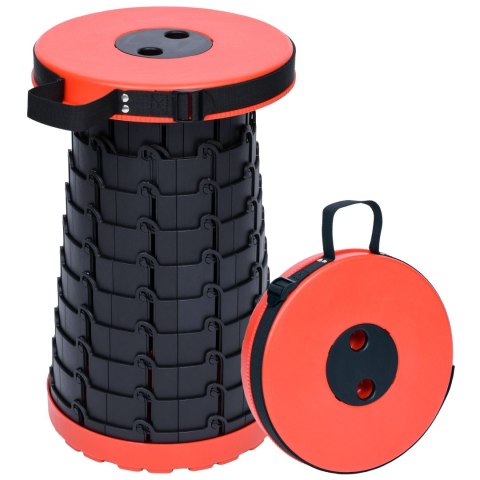 PRZENOŚNY STOŁEK TABORET SKŁADANY CZERWONO-CZARNY SITUP