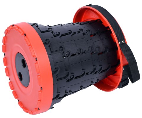 PRZENOŚNY STOŁEK TABORET SKŁADANY CZERWONO-CZARNY SITUP