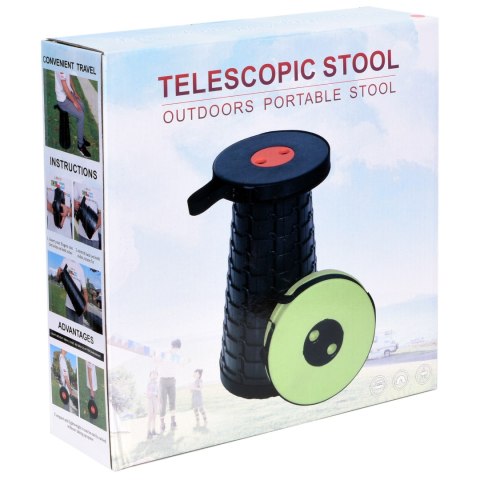 PRZENOŚNY STOŁEK TABORET SKŁADANY CZERWONO-CZARNY SITUP