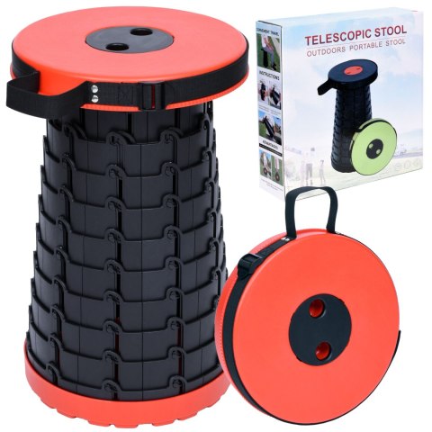 PRZENOŚNY STOŁEK TABORET SKŁADANY CZERWONO-CZARNY SITUP