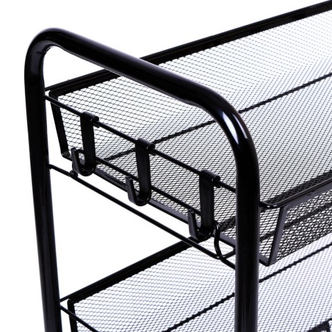 REGAŁ NA KÓŁKACH 3 POZIOMY HALSEN CZARNY