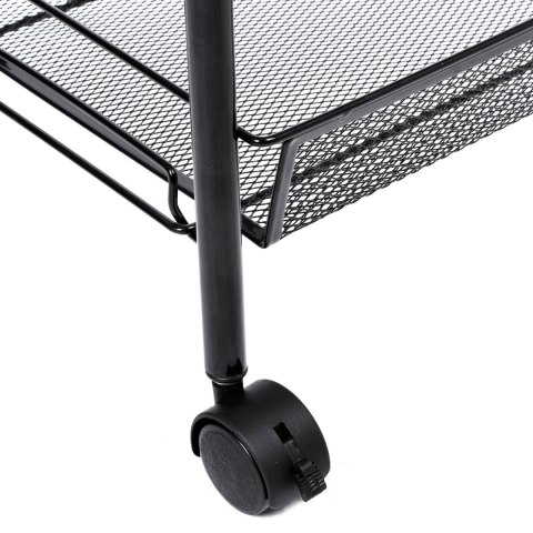 REGAŁ NA KÓŁKACH 3 POZIOMY HALSEN CZARNY