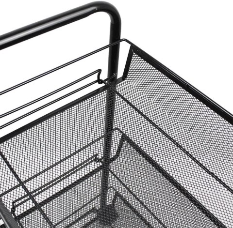 REGAŁ NA KÓŁKACH 3 POZIOMY HALSEN CZARNY