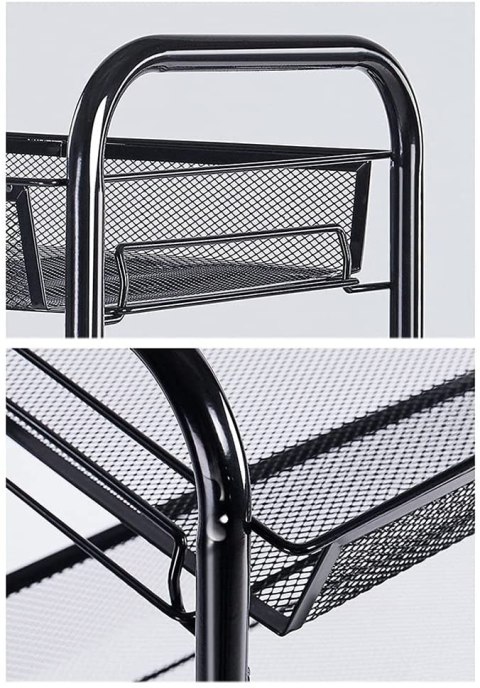 REGAŁ NA KÓŁKACH 3 POZIOMY HALSEN CZARNY