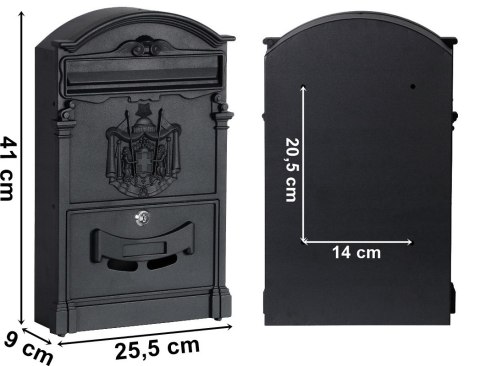 SKRZYNKA POCZTOWA NA LISTY AMUND CZARNA