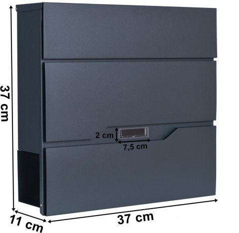 SKRZYNKA POCZTOWA NA LISTY VIDAR ANTRACYT