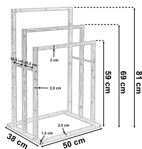 STOJAK LAOS BAMBUSOWY 3 WIESZAKI