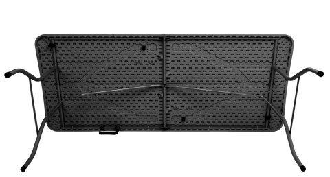 STÓŁ CATERINGOWY RATTAN SKŁADANY W WALIZKĘ - 180 CM SZARY