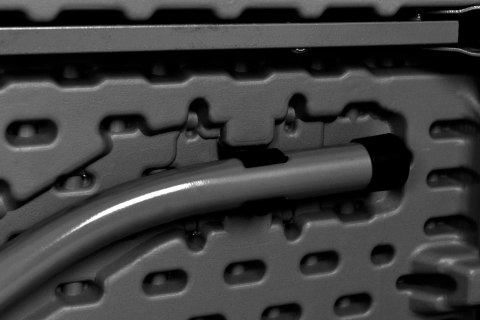 STÓŁ CATERINGOWY RATTAN SKŁADANY W WALIZKĘ - 180 CM SZARY