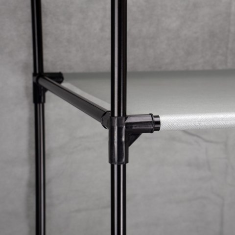 SZAFA TEKSTYLNA Z 8 PÓŁKAMI SONIA Z KURTYNĄ SZARA