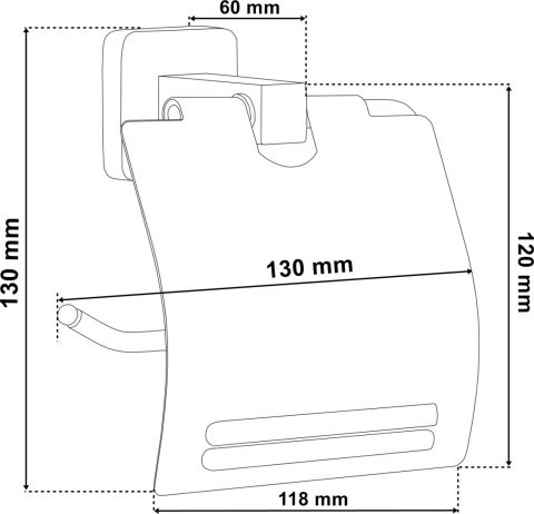 UCHWYT NA PAPIER TOALETOWY CZARNY MYKEN