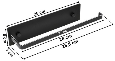 UCHWYT NA RĘCZNIKI IZMIR CZARNY LOFT