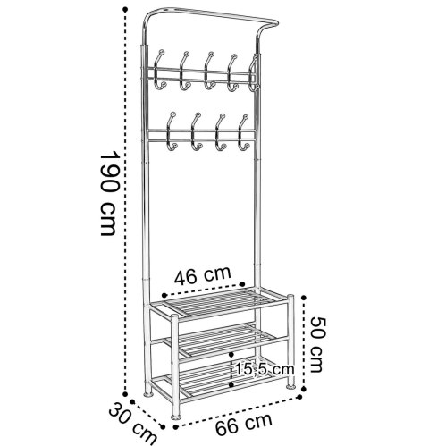 WIESZAK STOJĄCY DO PRZEDPOKOJU RAMOS CZARNY