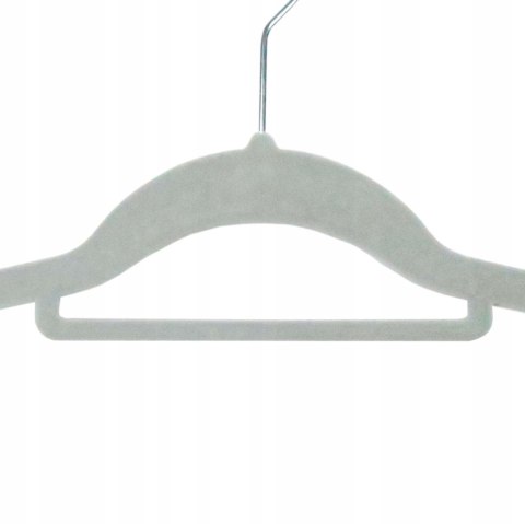 WIESZAK WELUROWY NA UBRANIA MAXI KOMPLET 20 SZTUK - SZARY