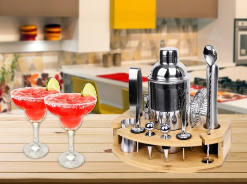 ZESTAW BARMAŃSKI CHESTER CHROMOWANY 12 ELEMENTÓW