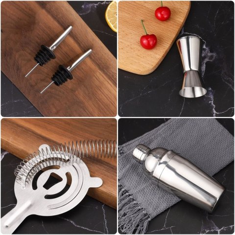 ZESTAW BARMAŃSKI CHESTER CHROMOWANY 12 ELEMENTÓW