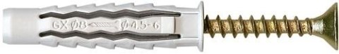 DYBEL UNIWERSALNY ŁEB Z NACIĘCIEM KRZYŻOWYM GXK 8/80MM DYBEL UNIWERSALNY ŁEB Z NACIĘCIEM KRZYŻOWYM GXK 8/80MM