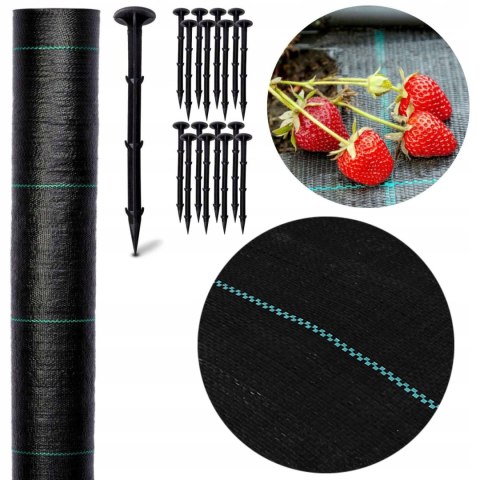 AGROTKANINA AGROWŁÓKNINA CZARNA 110 X 5000 CM 70G + 50 SZPILEK