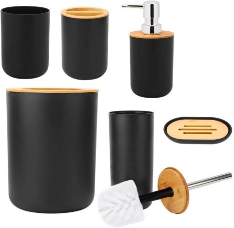 AKCESORIA ŁAZIENKOWE TIMOR KOMPLET 6 ELEMENTÓW CZARNY