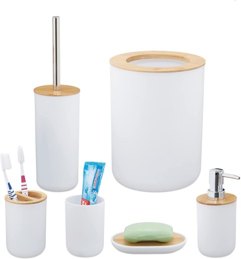 AKCESORIA ŁAZIENKOWE TIMOR KOMPLET 6 SZTUK BIAŁY