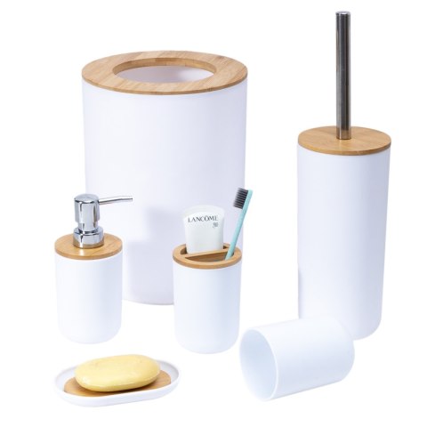 AKCESORIA ŁAZIENKOWE TIMOR KOMPLET 6 SZTUK BIAŁY