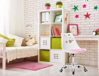 FOTEL OBROTOWY GROVER BIAŁORÓŻOWY