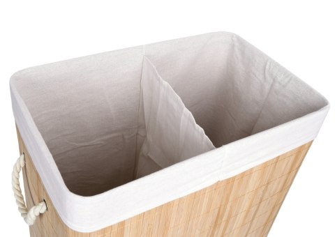 KOSZ BAMBUSOWY POJEMNIK NA PRANIE SOREN 2 KOMORY NATURAL