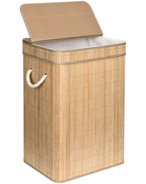 KOSZ NA PRANIE BAMBUSOWY Z POKRYWĄ SOREN 80L NATURAL