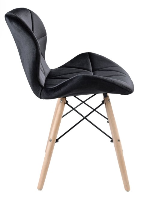 KRZESŁO TAPICEROWANE MURET VELVET - AKSAMITNY CZARNY