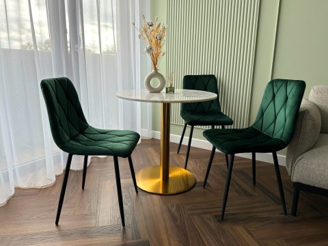 KRZESŁO WELUROWE TAPICEROWANE MADISON VELVET CIEMNOZIELONE