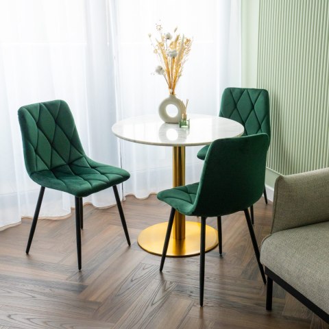 KRZESŁO WELUROWE TAPICEROWANE MADISON VELVET CIEMNOZIELONE