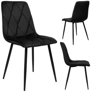 KRZESŁO WELUROWE TAPICEROWANE MADISON VELVET CZARNE