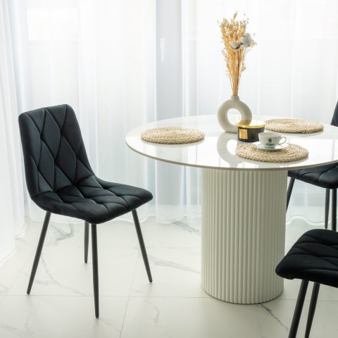 KRZESŁO WELUROWE TAPICEROWANE MADISON VELVET CZARNE