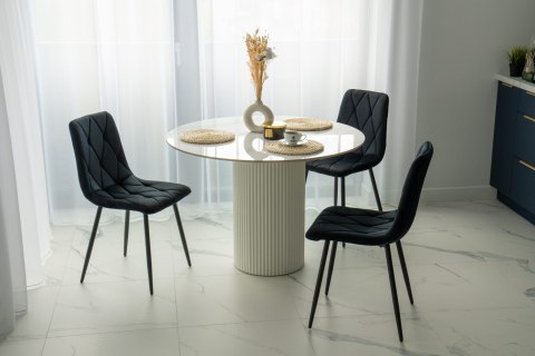 KRZESŁO WELUROWE TAPICEROWANE MADISON VELVET CZARNE